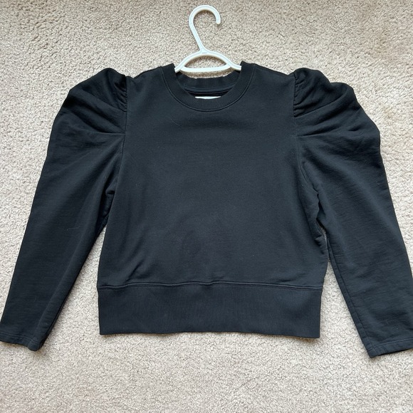 Sweaters - Sold Out NYC Womens Black Puffed Sleeves Organic Cotton Crop Sweater Size Medium